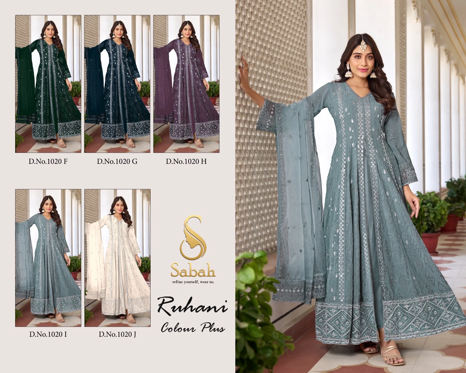 Sabah Ruhani Colour Plus Heavy Faux Georgette Wholesale Designer Salwar Suit Catalog — Wholesale Salwar Suits, MPA wholesale from Surat — view 6